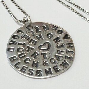 Sterling Silver 925 Religious Pendant Necklace Chain Italy Lord Bless Me